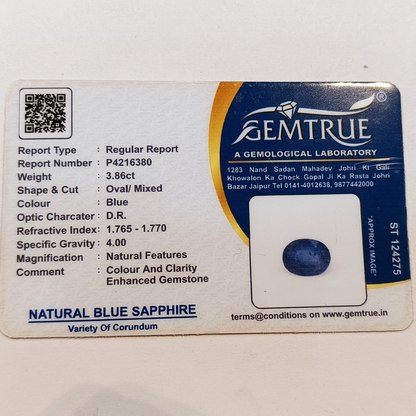 Blue Sapphire - 3.86 Carats