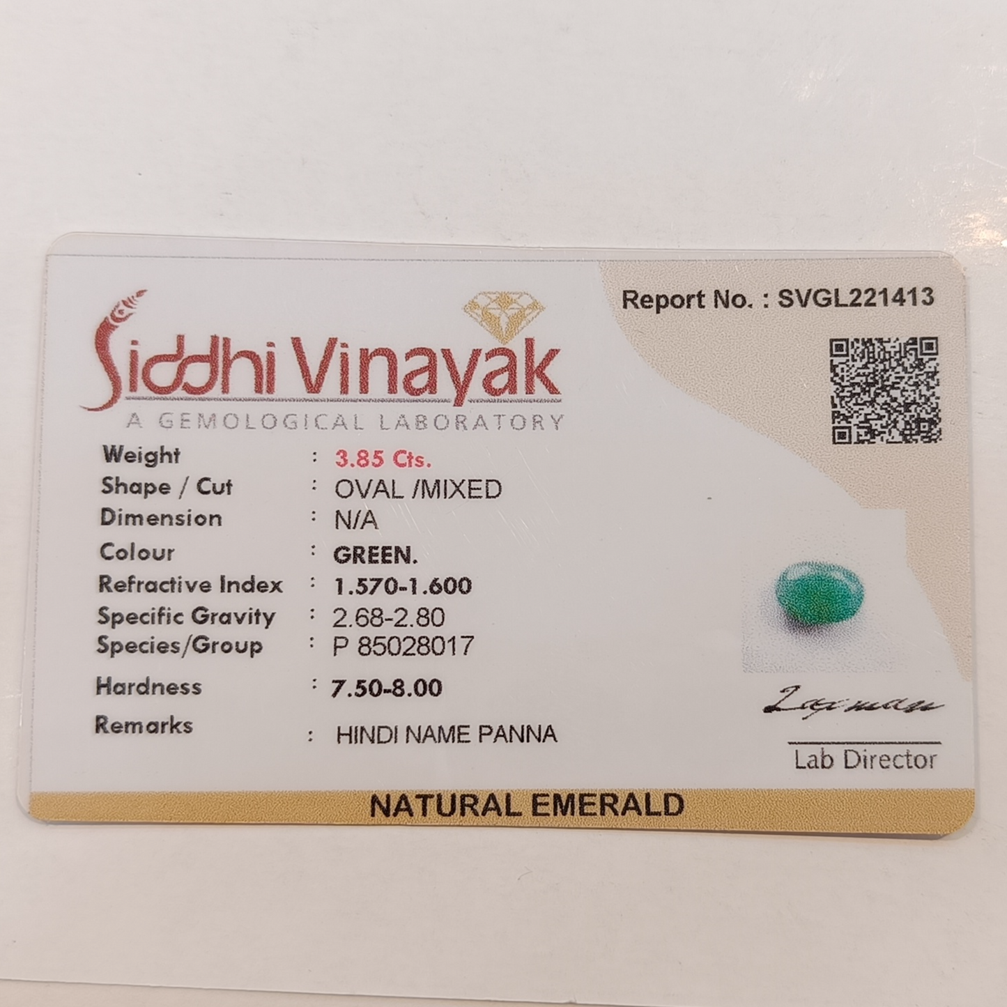 Emerald (Panna) - 3.85 Carats