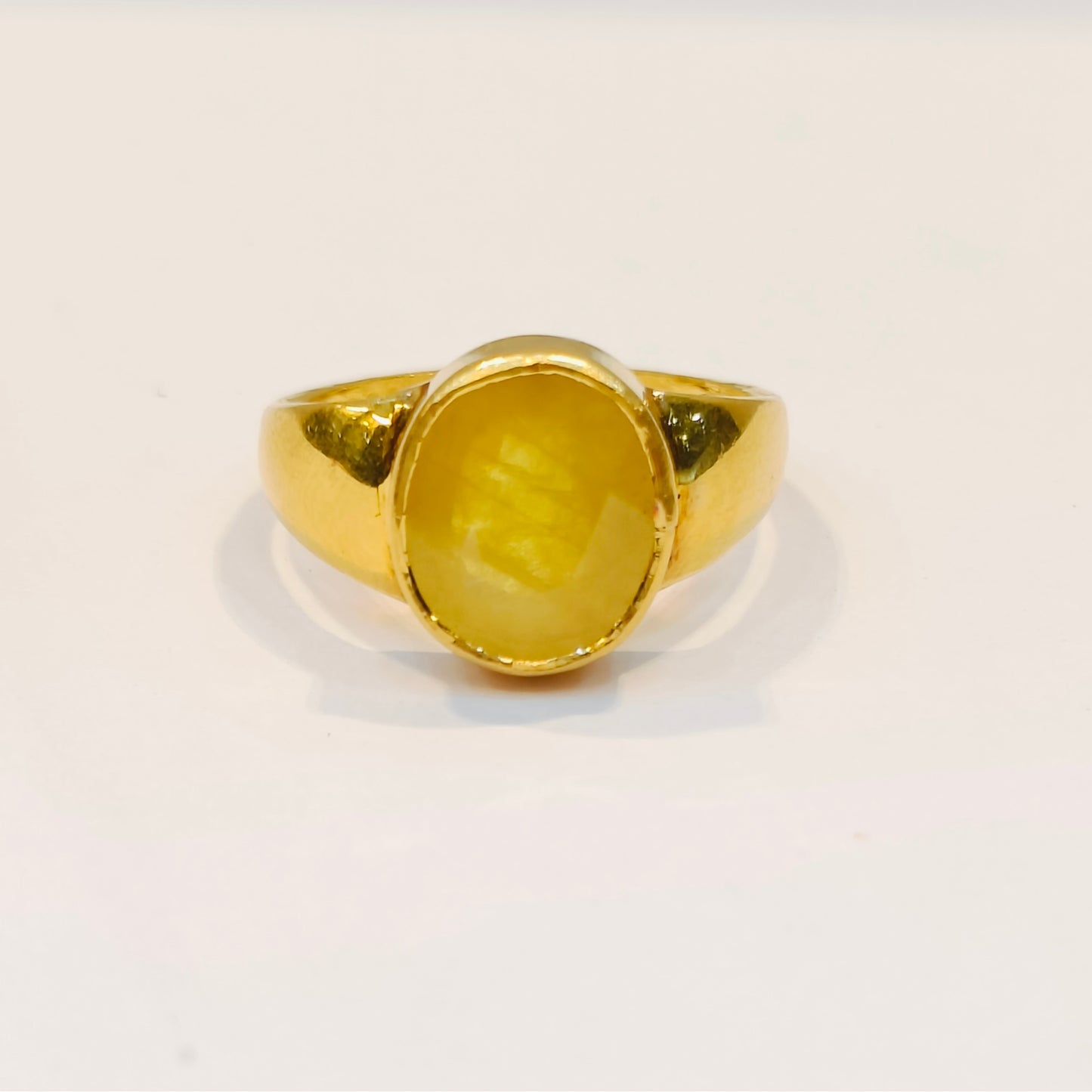 Yellow Sapphire Ring (Pukhraj) Gold Ring - Sample Ring