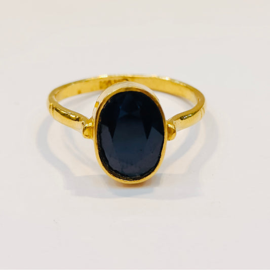 Blue Sapphire Gold Ring (Neelam) - Sample Ring