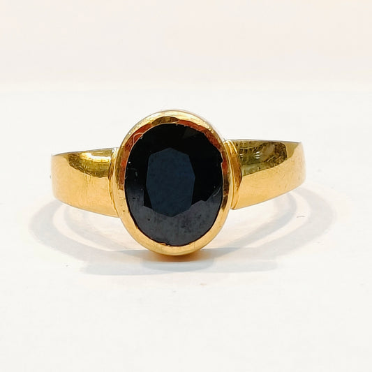 Blue Sapphire Gold Ring ( Neelam Ring) - Sample Ring