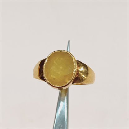 Yellow Sapphire Ring (Pukhraj) Gold Ring - Sample Ring